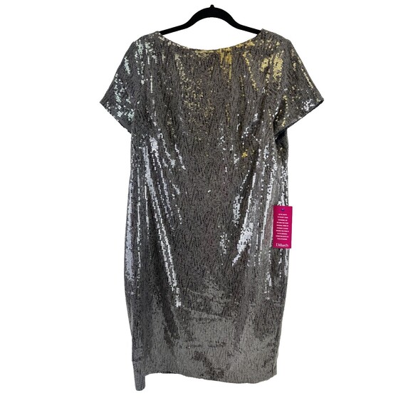 Lauren Ralph Lauren Dresses & Skirts - Lauren Ralph Lauren Evening Dress Gray Silver Sequins Shift Short Sleeves New 16